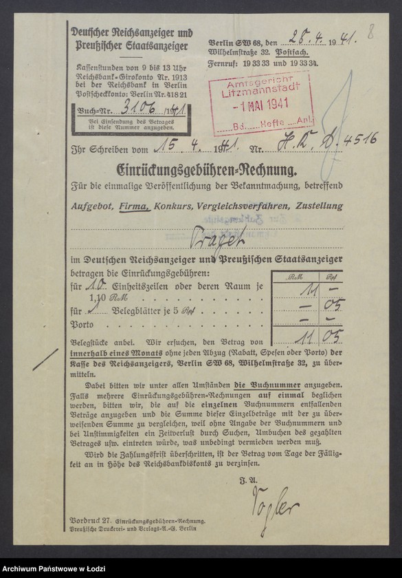 Obraz 10 z jednostki "Józef Fraget- Fabryka wyrobów srebrnych i platerowanych"