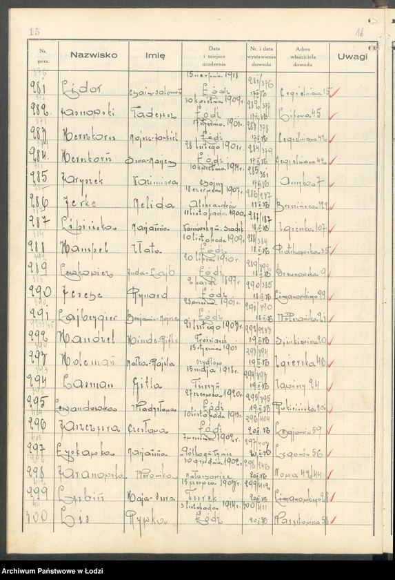 image.from.unit.number "Ewidencja dowodów osobistych wydanych przez Zarząd Miejski w Łodzi, zespół nr 3 [- nazwiska na litery Ch, H, I, J, L, Ł]"