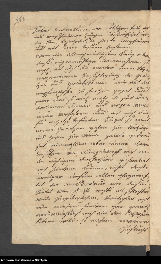 image.from.unit.number "In S. [Sachen] Carl Dieterich von Grothuß contra die verwittibte Tribunals=Vice=Praesidentin von Perbant wegen Umbpfügung und Besäung eines zu Podollen und Schalwen [Schallwen] gehörigen Stück Akers Garbnicken genannt"