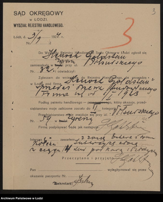 Obraz 5 z jednostki "Henoch Goldstein – sprzedaż drzewa. Zgierz"