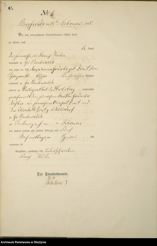 image.from.unit.number "Haupt-Sterbe-Register Nr 1 - 41"