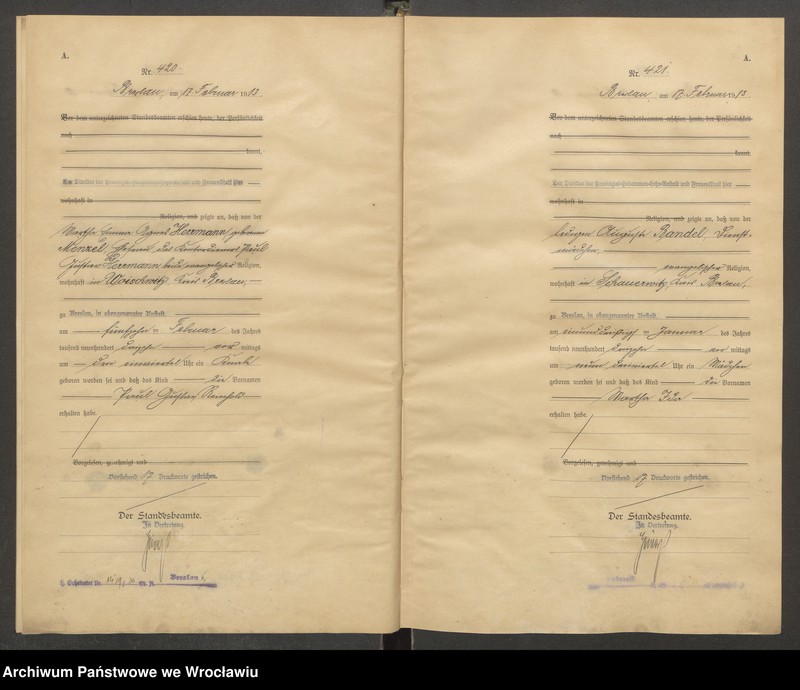 image.from.unit.number "Geburts-Haupt-Register Breslau IV 1913 Band 2"