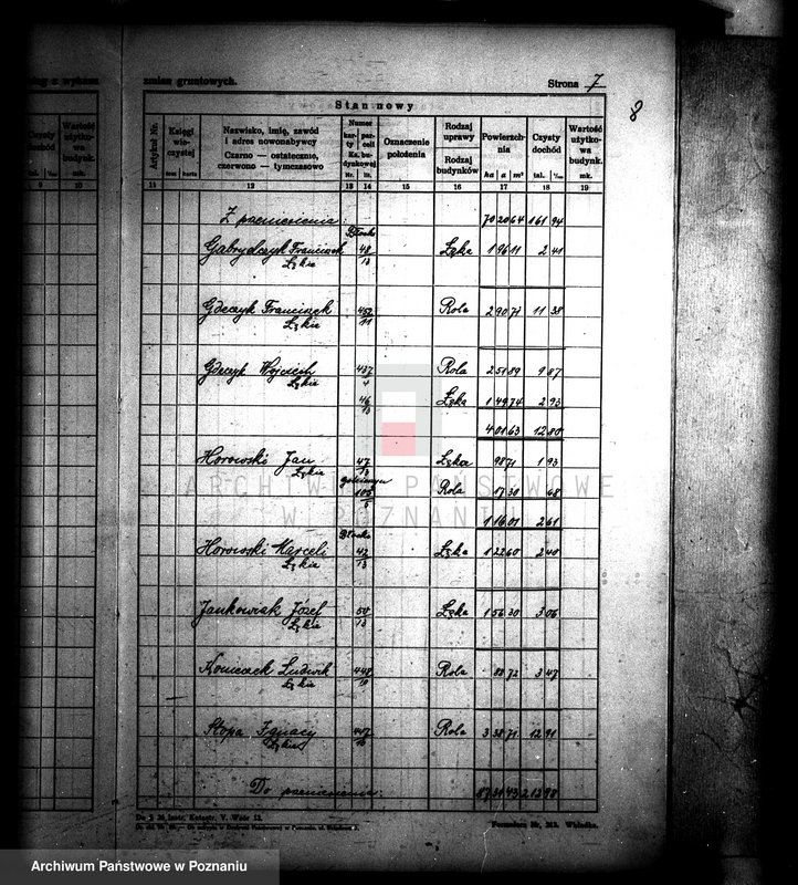 Obraz 12 z jednostki "Wykaz nabywców i powierzchni parcelacji majątku Gościeszyn powiatu wolsztyńskiego"