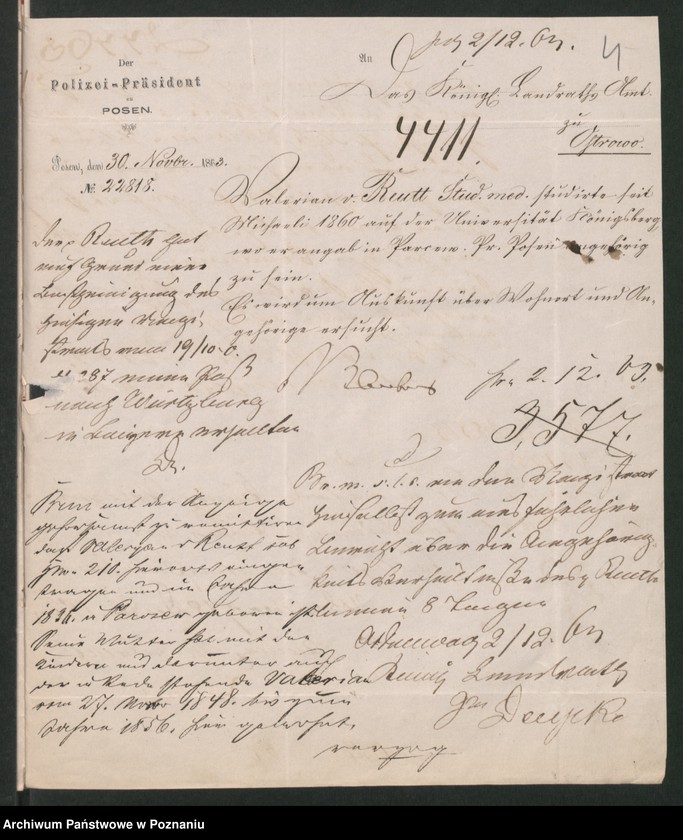 Obraz 8 z jednostki "A. betr. Valerian von Reutt, Stud. med. Freifrau von Richthofen geboren von Odjezierska, Josef Rogalewicz und Marie von Rogucka"