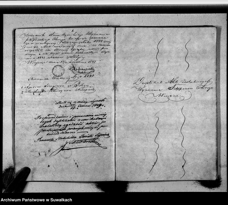 image.from.unit.number "Duplikat Urodzonych, zaślubionych i zmarłych Wyznania Filiponów Okręgu Wiejsieje poczynające w roku 1846, kończące w 1848 roku"