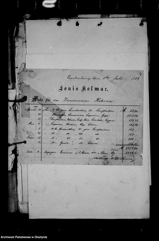 image.from.unit.number "/Korrespondenz, Rechnungen u. Bilanzen der Firma Louis Kolmar, Rastenburg, für Dr. Stieger, Verwalter von Rehsau/"