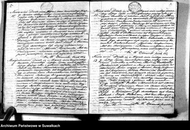 image.from.unit.number "Duplikat akt urodzonych, zaślubionych i zmarłych parafii wigierskiey z roku 1855"