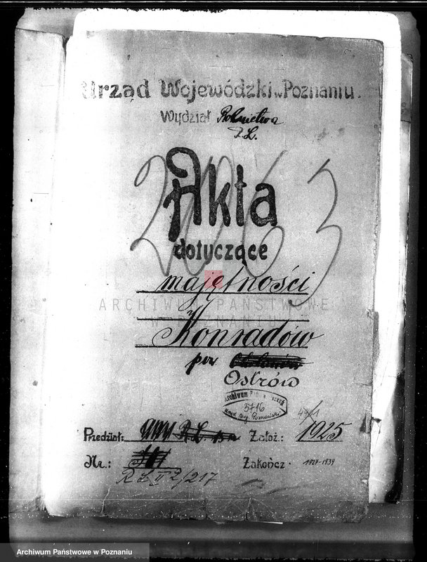 image.from.unit.number "Majętność / leśna/ Konradów w powiecie ostrowskim"