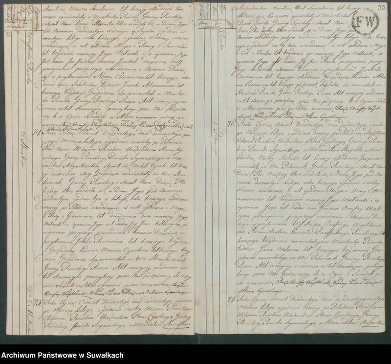 image.from.unit.number "Akta urodzonych gminy puńskiey od 1-go stycznia do dnia ostatniego grudnia 1820roku."
