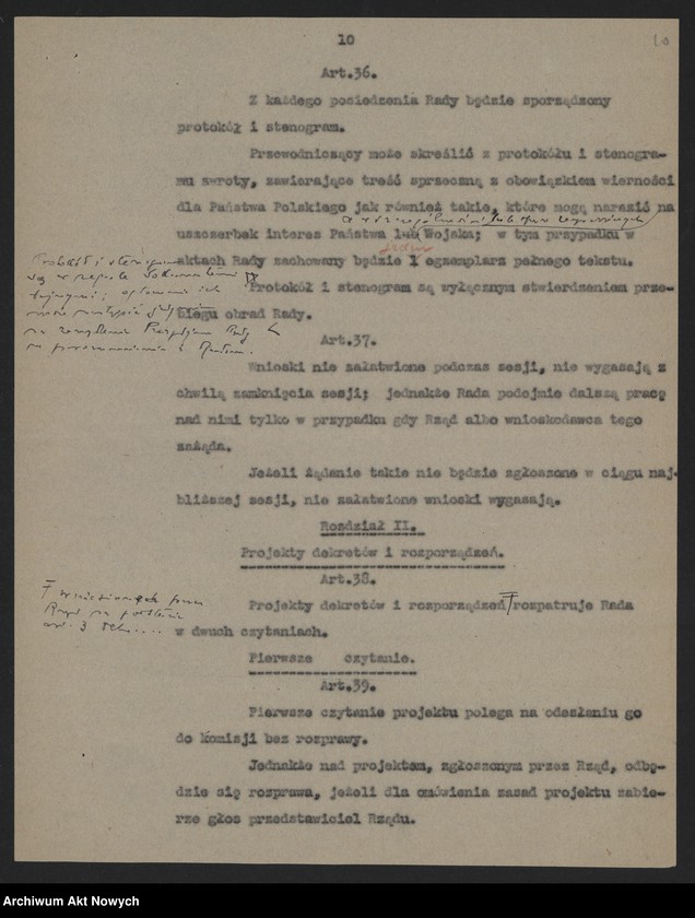 image.from.unit.number "Regulamin Rady Narodowej Rzeczypospolitej Polskiej na emigracji. Zmiany w regulaminie proponowane przez prezydenta W. Raczkiewicza"