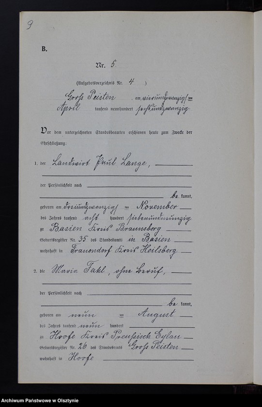 image.from.unit.number "Heiraths-Neben-Register Nr 1 - 15 [ Księga małżeństw - wtóropis ]"