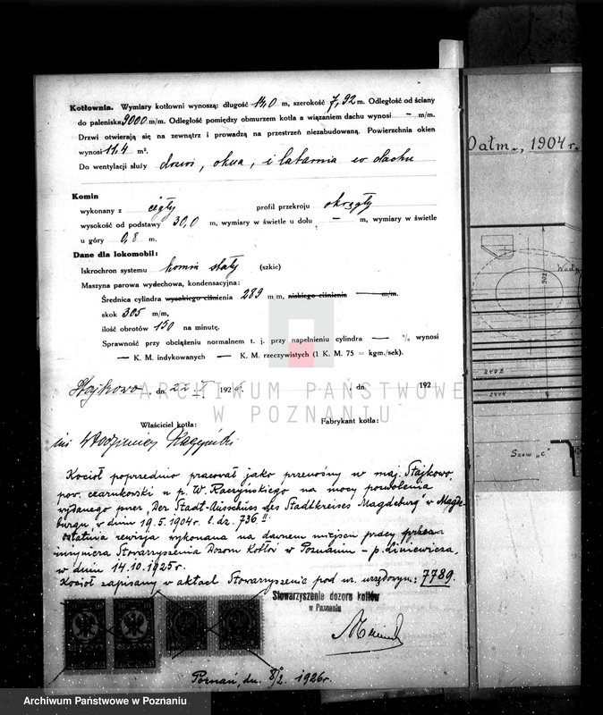 Obraz 9 z jednostki "Suszarnia płatków ziemniaczanych W. Raczyńskiego w Stajkowie pow. czarnkowski kocioł nr woj. 1369"