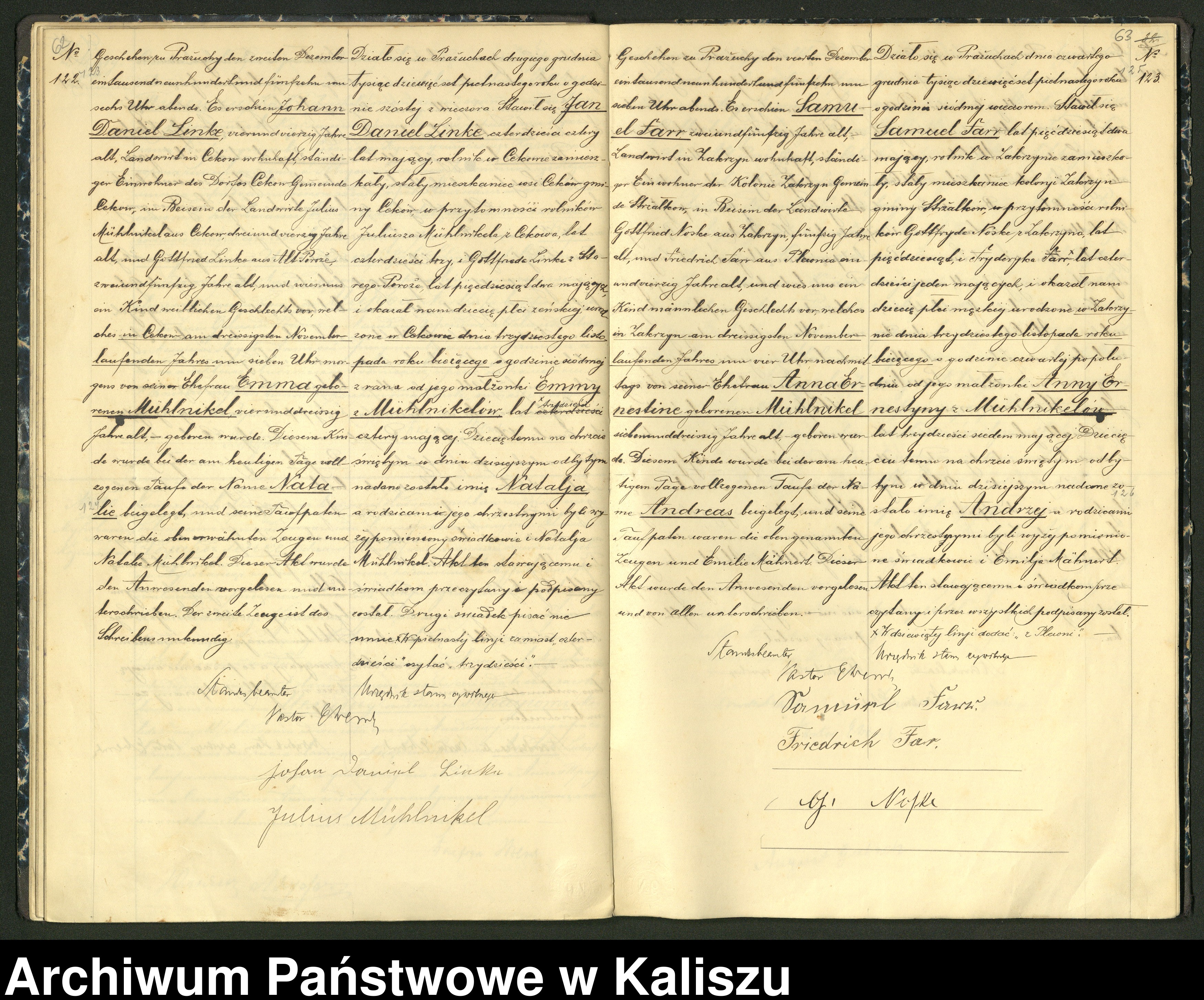 Skan z jednostki: Дубликатъ актовъ гражданского состояния о родившихся, умершихъ и бракосочетавшихся