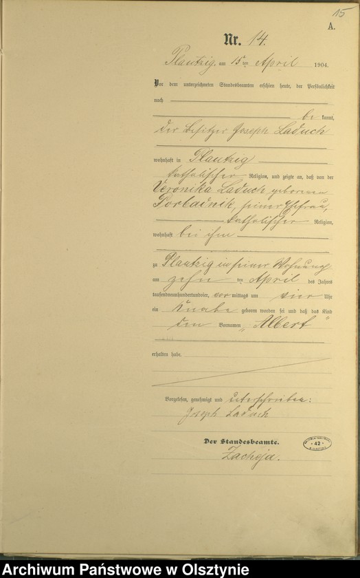 image.from.unit.number "Geburts-Haupt-Register Nr 1 - 38"