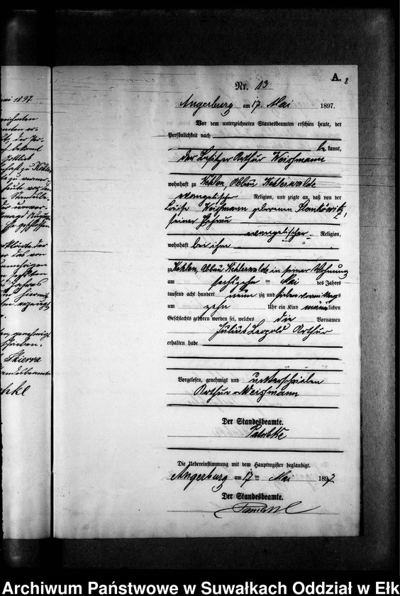 image.from.unit.number "Geburts-Neben-Register des Preussischen Standes-Amtes Kehlen Kreis Angerburg"