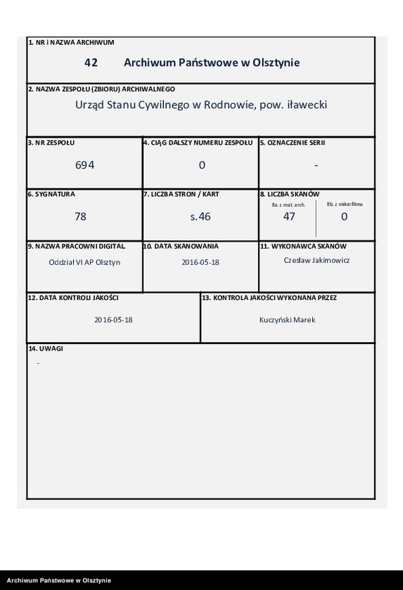 Obraz 1 z jednostki "Heiraths-Neben-Register Nr 1 - 22"