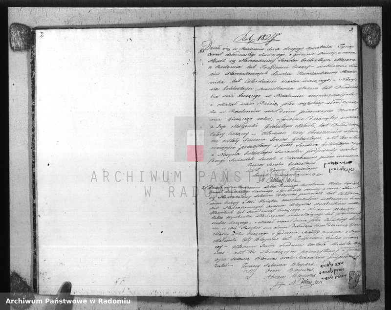 image.from.unit.number "Akta Stanu Cywilnego Wyznania Mojżeszowego Parafii Radom Urodzin, Małżeństwa i Zejścia Roku 1827"