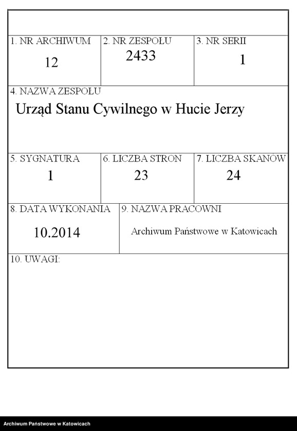 Obraz 1 z jednostki "[Księga urodzeń za rok 1874, nr 1-23]"