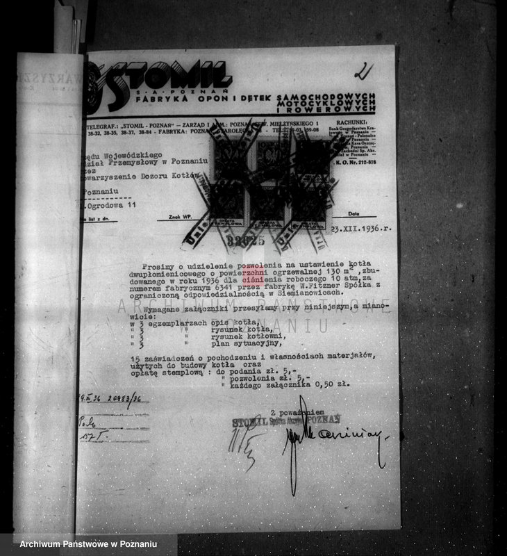 Obraz 6 z jednostki "Stomil Spółka Akcyjna Fabryka opon i dętek Poznań nr woj. 6763"