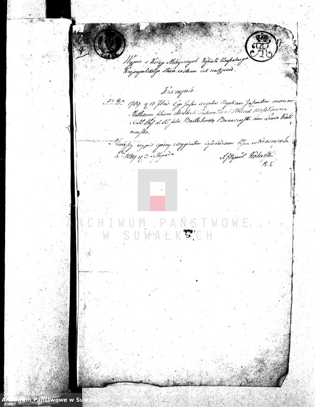 image.from.unit.number "Dowody do Akt Małżeństwa Gminy Wigierskiey od dnia 1-o Maja 1809 do dnia ostatniego kwietnia 1810 Roku."