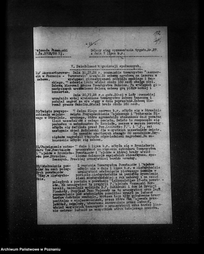 Obraz 16 z jednostki "Sprawozdania sytuacyjne tygodniowe za czas od 29 czerwca do 2 sierpnia 1928 r."