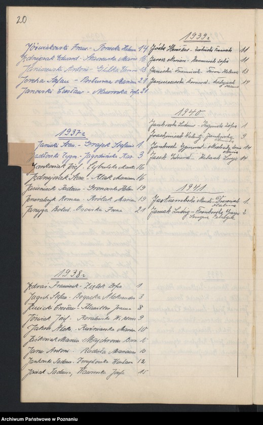 Obraz 20 z jednostki "Indeks do ksiąg małżeństw"