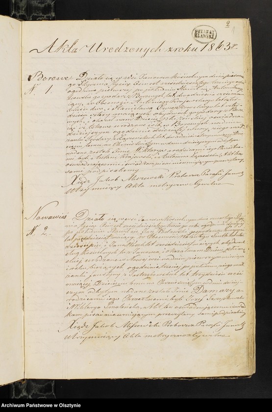 image.from.unit.number "Duplikat Aktow Stanu Cywilnego. Urodzonych, Zaślubionych i Zmarłych, z Parafii Janowiec z Roku 1863-go"