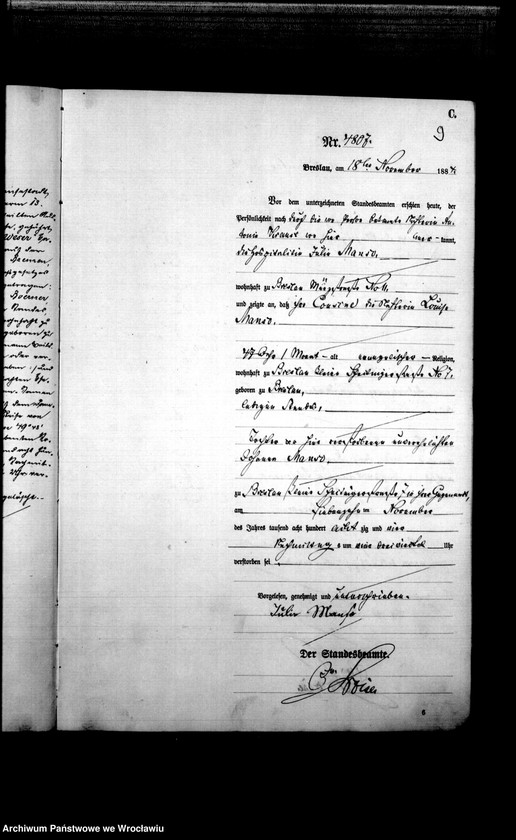 image.from.unit.number "Sterbe-Haupt-Register Breslau I 1884 Band 13"