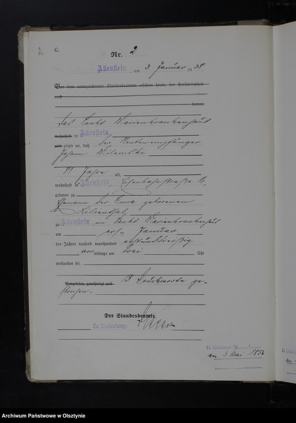 image.from.unit.number "Sterbe-Haupt-Register Tom I, Nr 1-381"