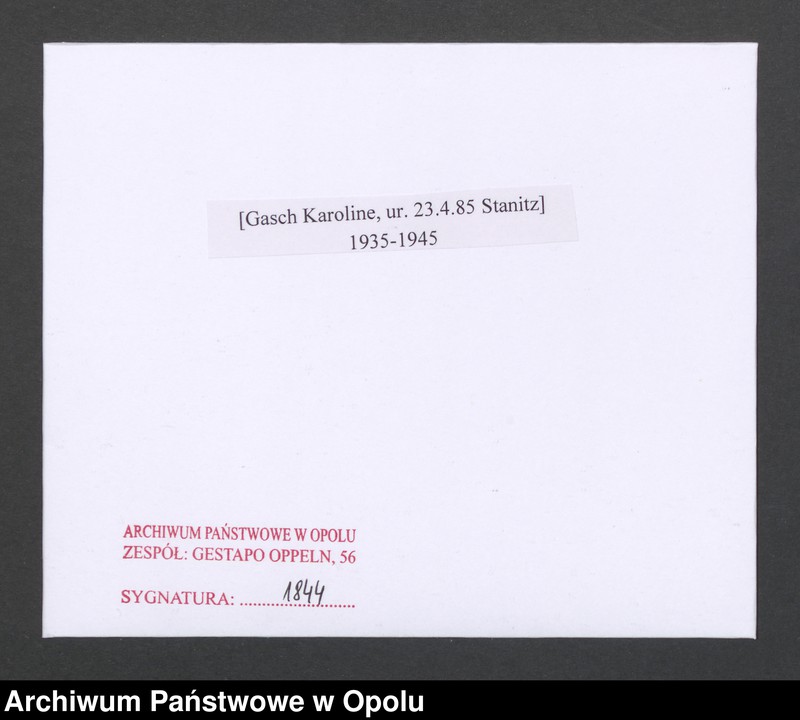 Obraz 2 z jednostki "[Gasch Karoline, ur. 23.4.1885 Stanitz]"