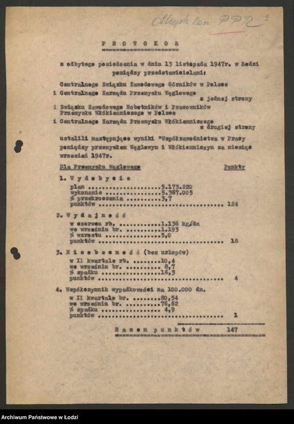 Obraz 10 z jednostki "Współzawodnictwo pracy; protokoły z narad ogólnołódzkich, sprawozdania różnych dyrekcji Centralnego Zarządu Przemysłu Włókienniczego"