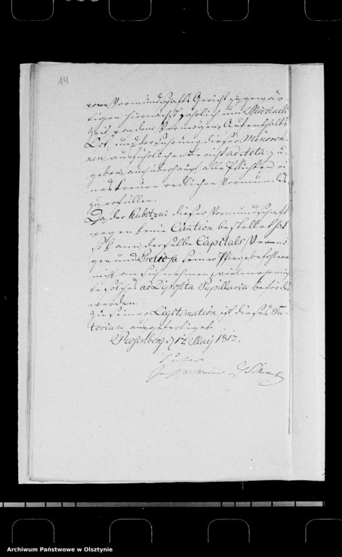 image.from.unit.number "Nachlasssache der verst. Wachtmeisters M. Guth zu Schönberg"