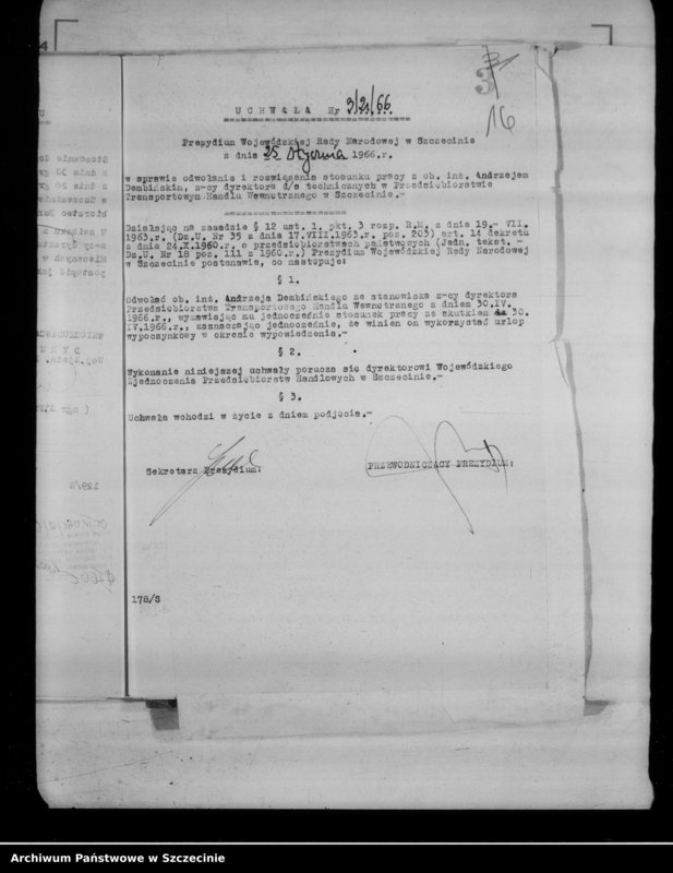 image.from.unit.number "Protokół posiedzenia Prezydium Wojewódzkiej Rady Narodowej nr 3, miesiąc styczeń"