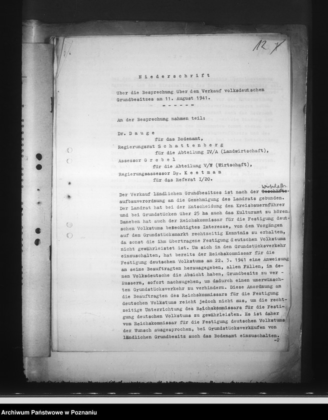 Obraz 16 z jednostki "Korespondencja i zarządzenia w sprawie tak zwanej odbudowy Kraju Warty"