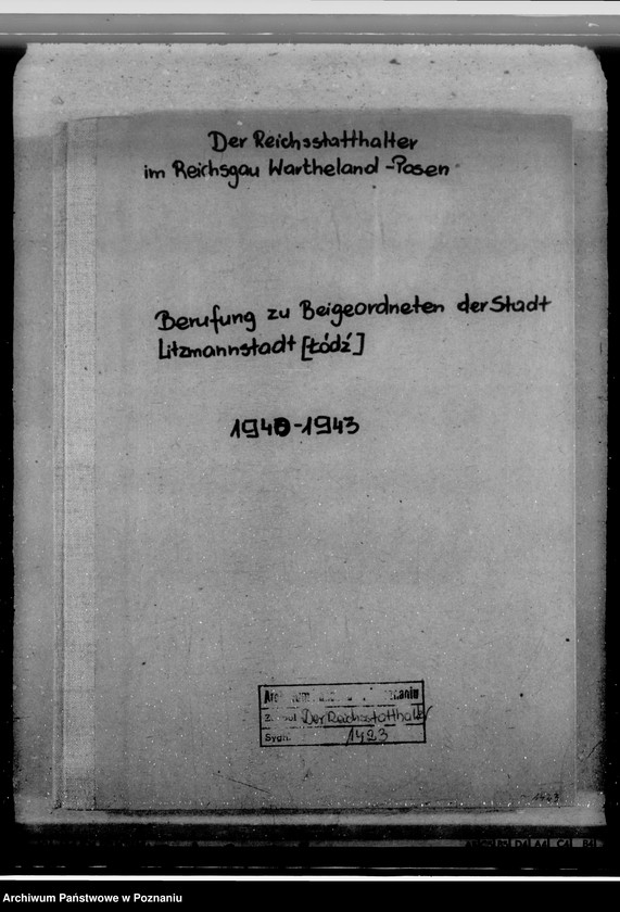 Obraz 4 z jednostki "Berufung zu Beigeordneten der Stadt Litzmannstadt (Łódź)"