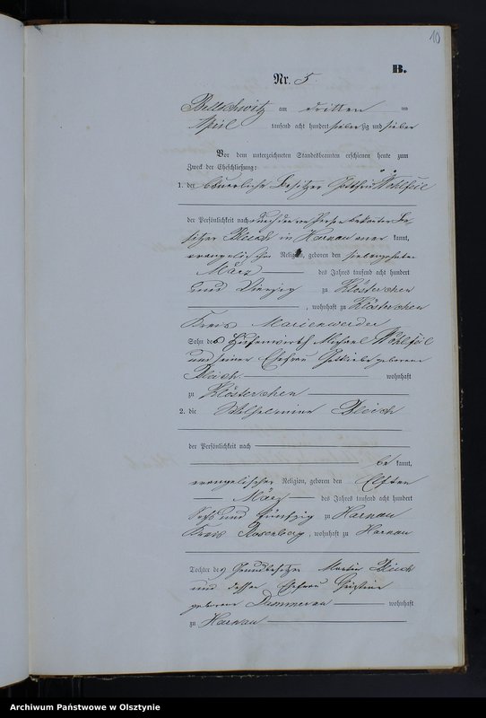 image.from.unit.number "Heiraths-Neben-Register Nr 1 - 20"