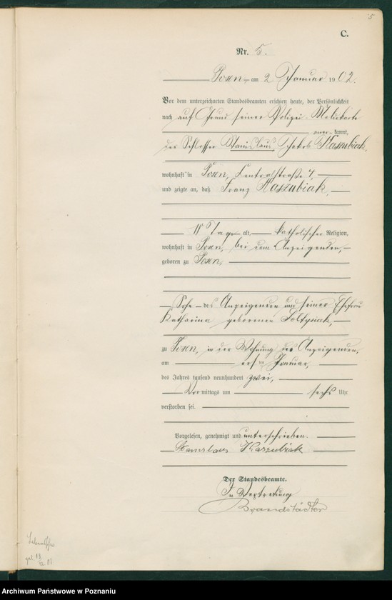 Obraz 8 z jednostki "Księga miejscowa zgonów t. I"