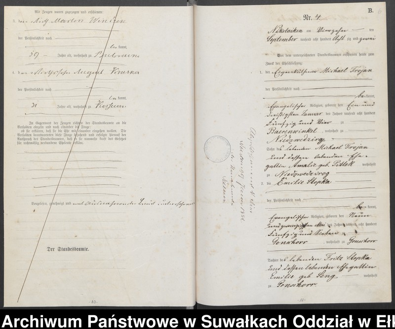 image.from.unit.number "Heiraths-Haupt-Register des Königlich Preussischen Standes-Amtes Forstrevier Nicolaiken Kreis Sensburg für das Jahr 1882[do 1884]"