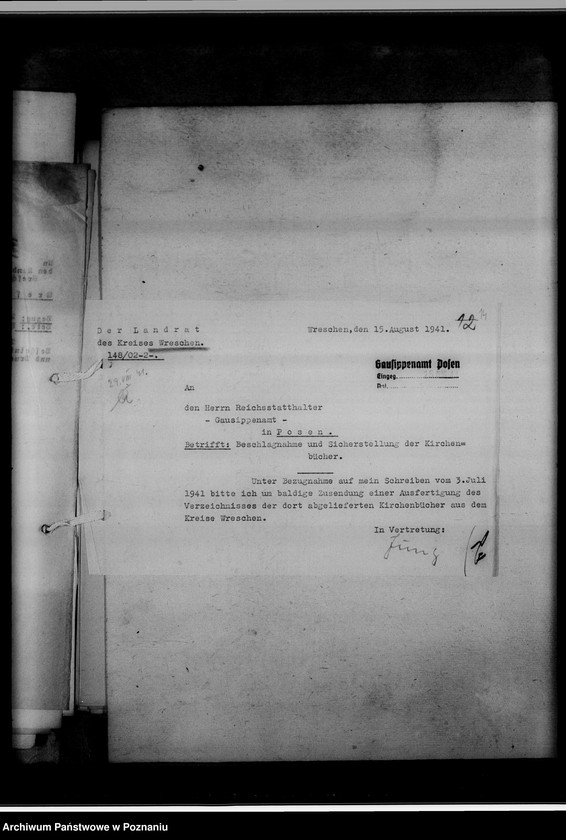 Obraz 18 z jednostki "Einziehungsprotokolle [ksiąg kościelnych] Kreis Wreschen [powiat wrzesiński]"