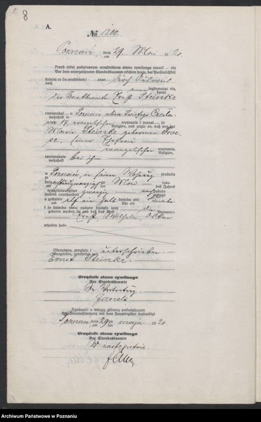 Obraz 10 z jednostki "Księga urodzeń odpis tom IV [Rejestr poboczny urodzeń]"