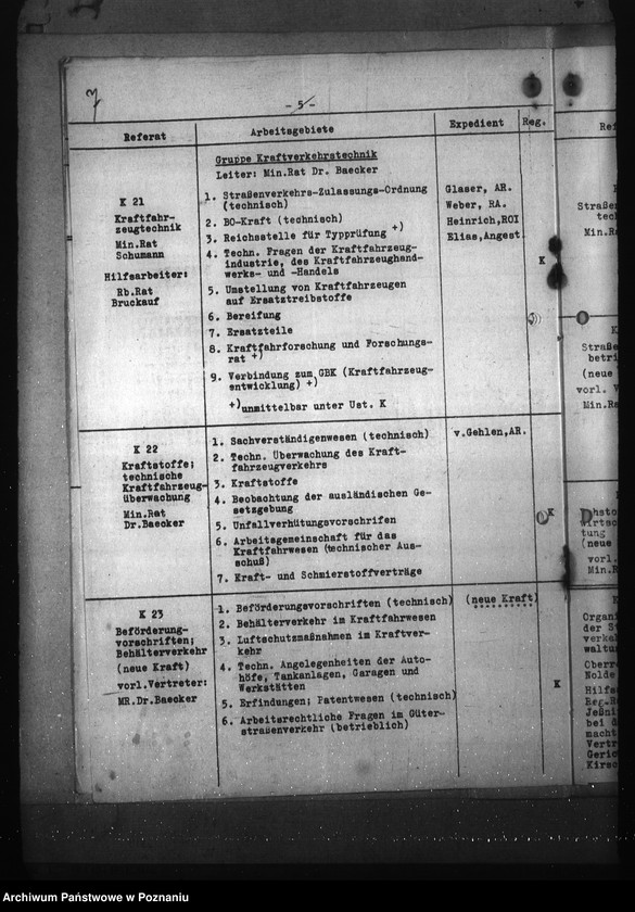 Obraz 11 z jednostki "Podział czynności dla Abteilung für Kraftverkehr und Strassenwesen w Reichsverkehrministerium"