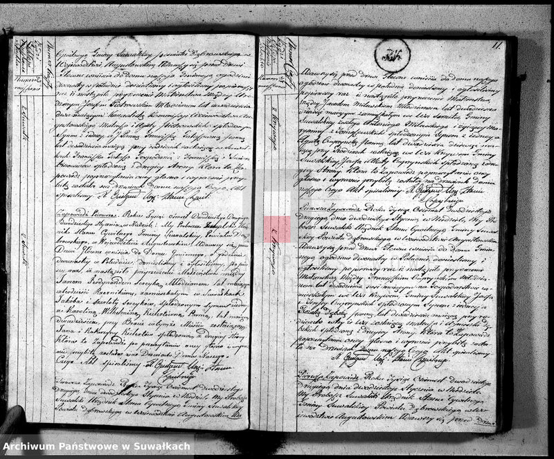 image.from.unit.number "Akta zaślubionych gminy suwalskiey od dina 1 stycznia do dnia ostatniego grudnia 1822 roku"