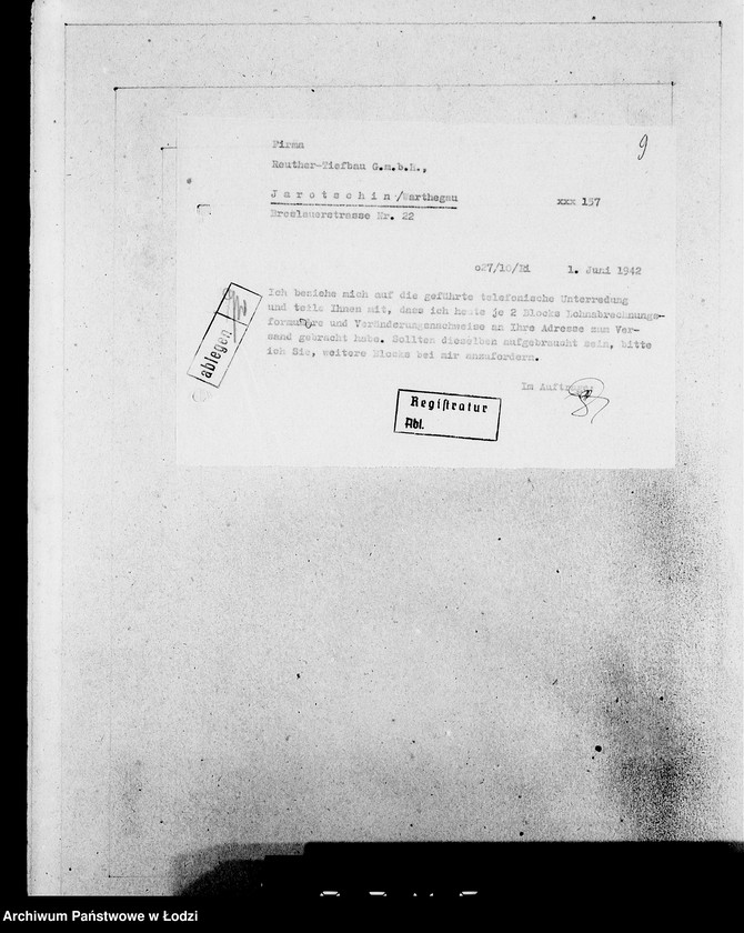 Obraz 13 z jednostki "[Korespondencja z urzędami, instytucjami i firmami] Lit.Rel-Ry."