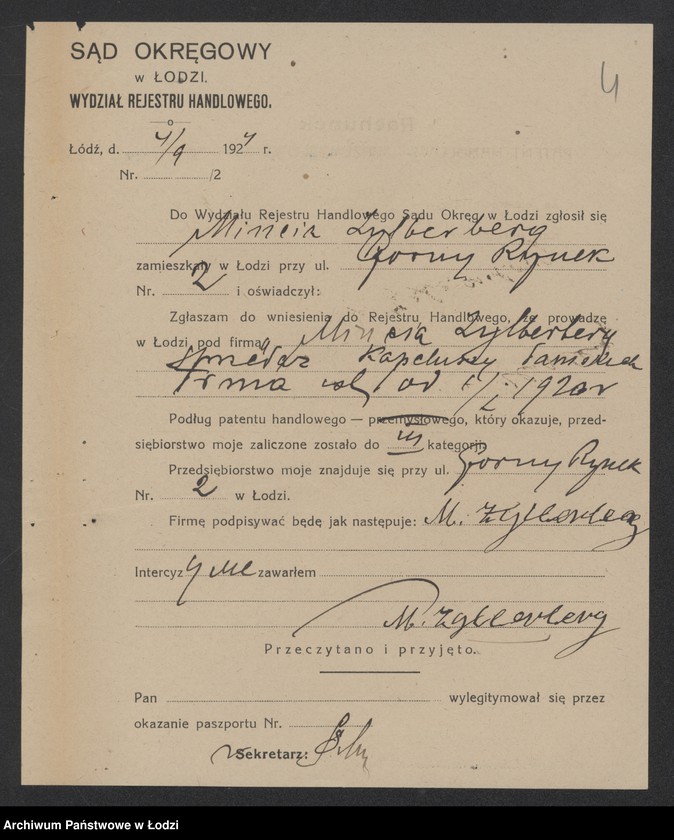 Obraz 6 z jednostki "Mincia Zylberger – sprzedaż kapeluszy damskich"