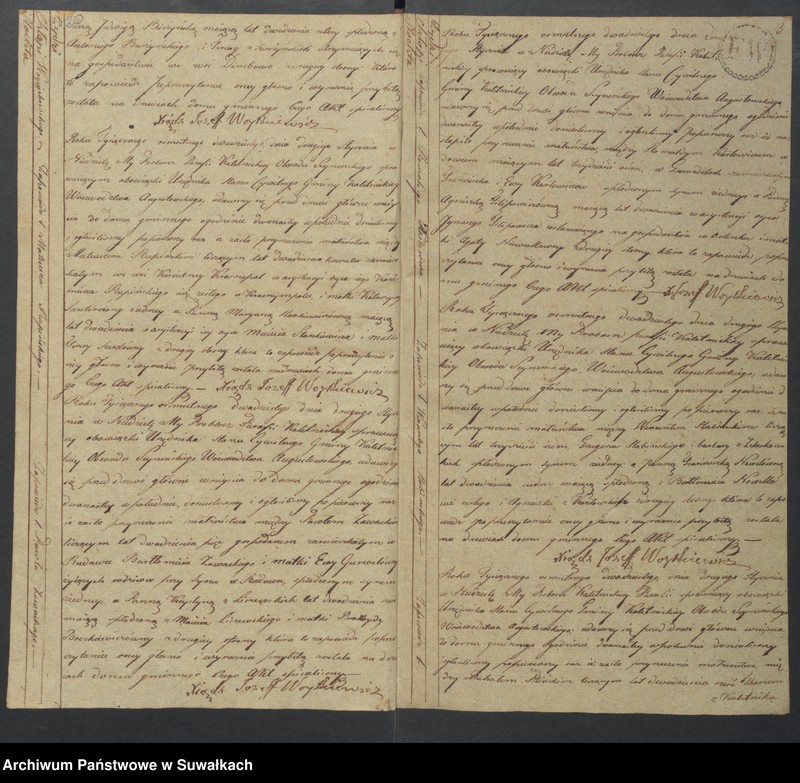 image.from.unit.number "Akta Ślubów Urzędnika Stanu Cywilnego Gminy Kaletnickiey, od dnia 1-go Stycznia do dnia ostatniego Grudnia 1820 roku."