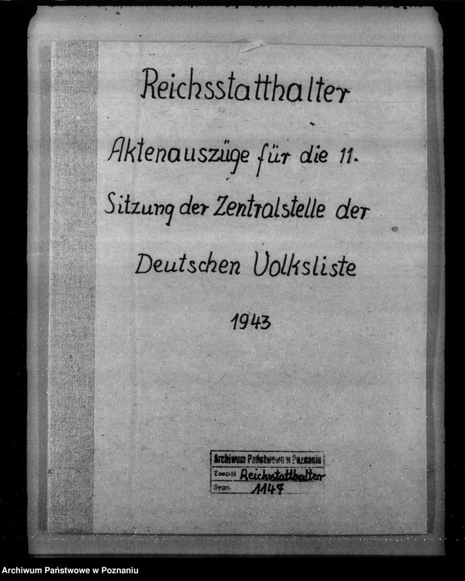 Obraz 4 z jednostki "Aktenauszüge für die 11.Sitzung der Zentralstelle der Deutschen Volksliste"