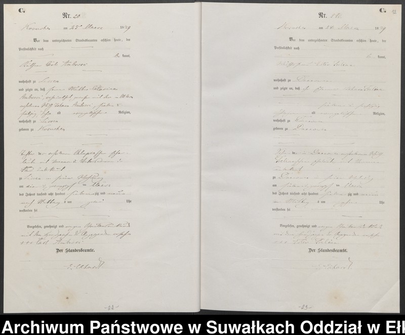 image.from.unit.number "Sterbe-Haupt-Register des Königlich Preussischen Standes-Amtes Belzonzen Kreis Johannisburg"