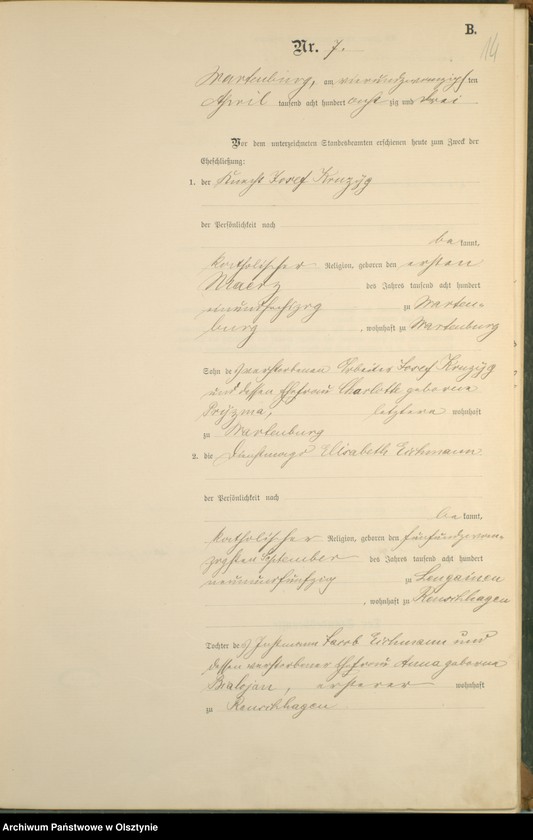 image.from.unit.number "Heiraths-Haupt-Register nr 1 - 37"