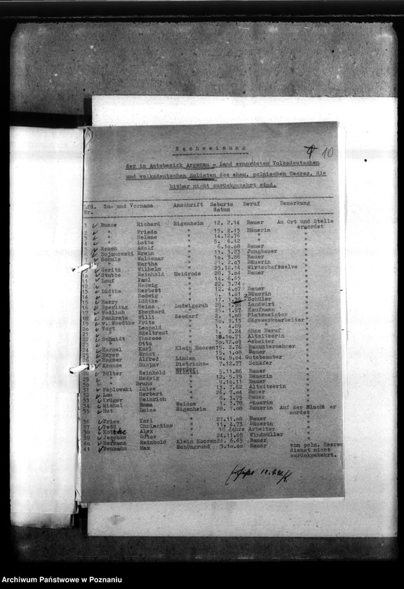 Obraz 15 z jednostki "Kreis Hohensalza (Inowrocław). Korespondencja w sprawie miejscowych Niemców, którzy zginęli w 1939 roku"