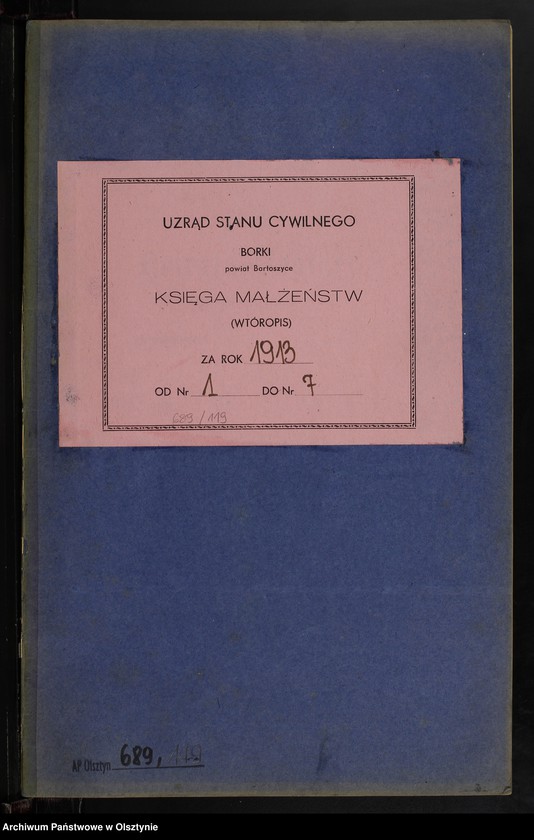 image.from.unit.number "Heiraths-Neben-Register Nr 1 - 7 [ Księga małżeństw - wtóropis ]"
